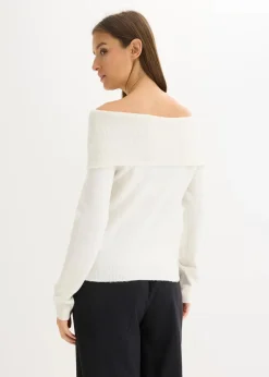 bonprix Bekleidung·Umstandsmode|Bekleidung·Jeans|Oversize Pullover mit Camrenausschnitt wollweiß