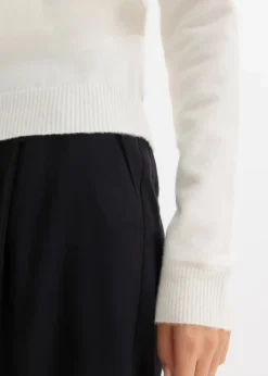 bonprix Bekleidung·Umstandsmode|Bekleidung·Jeans|Oversize Pullover mit Camrenausschnitt wollweiß