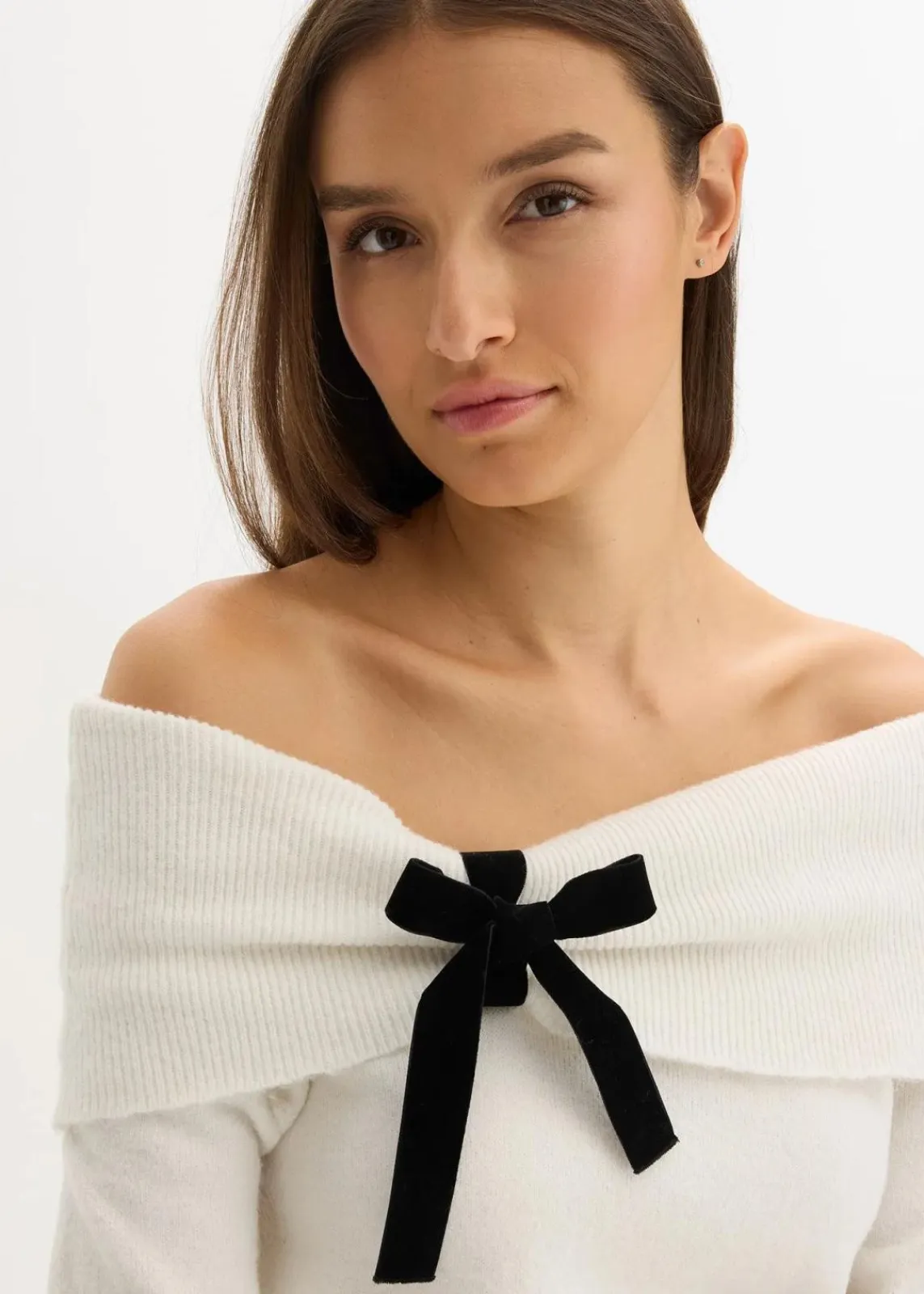 bonprix Bekleidung·Umstandsmode|Bekleidung·Jeans|Oversize Pullover mit Camrenausschnitt wollweiß