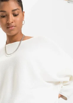 Oversize Ripp-Pullover aus Viskose-Mix|bonprix Outlet