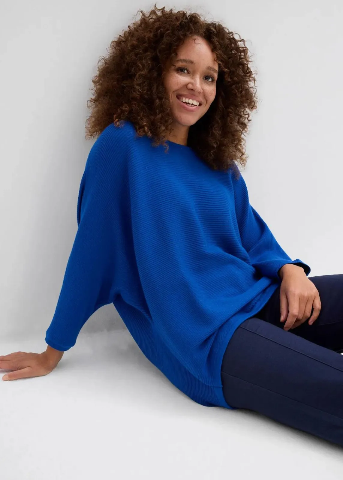 Oversize Ripp-Pullover aus Viskose-Mix|bonprix Sale
