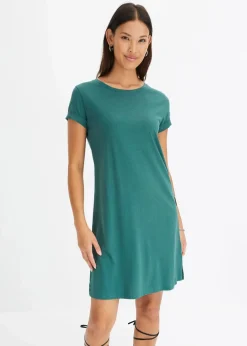 bonprix Kleider|Nachhaltigere Materialien|Oversize Shirtkleid mattgrün