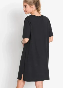 bonprix Basics|Kleider|Oversize- Shirtkleid schwarz