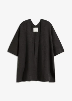 bonprix Jacken & Mäntel|Bekleidung·Hosen|Oversize Strick-Cape anthrazit meliert