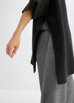 bonprix Jacken & Mäntel|Bekleidung·Hosen|Oversize Strick-Cape anthrazit meliert