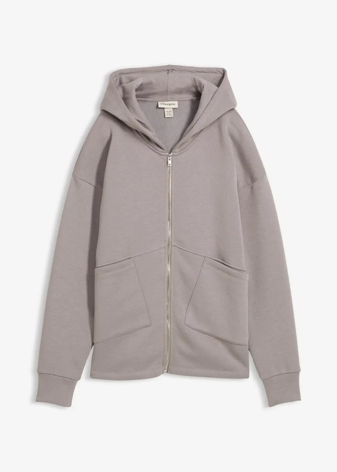 bonprix Nachhaltigere Materialien|Sweat|Oversize Sweatjacke grau