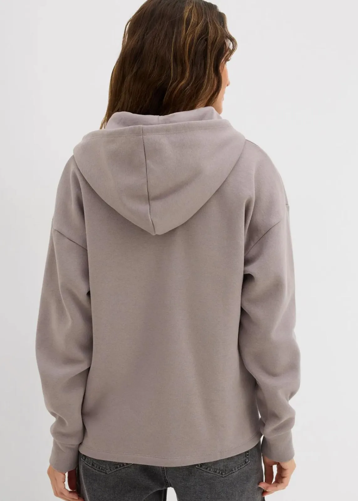 bonprix Nachhaltigere Materialien|Sweat|Oversize Sweatjacke grau