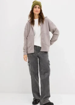 bonprix Nachhaltigere Materialien|Sweat|Oversize Sweatjacke grau