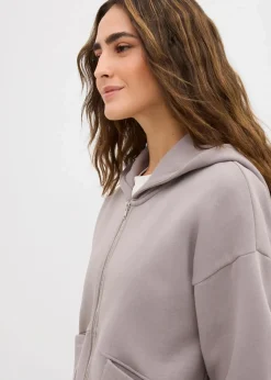 bonprix Nachhaltigere Materialien|Sweat|Oversize Sweatjacke grau