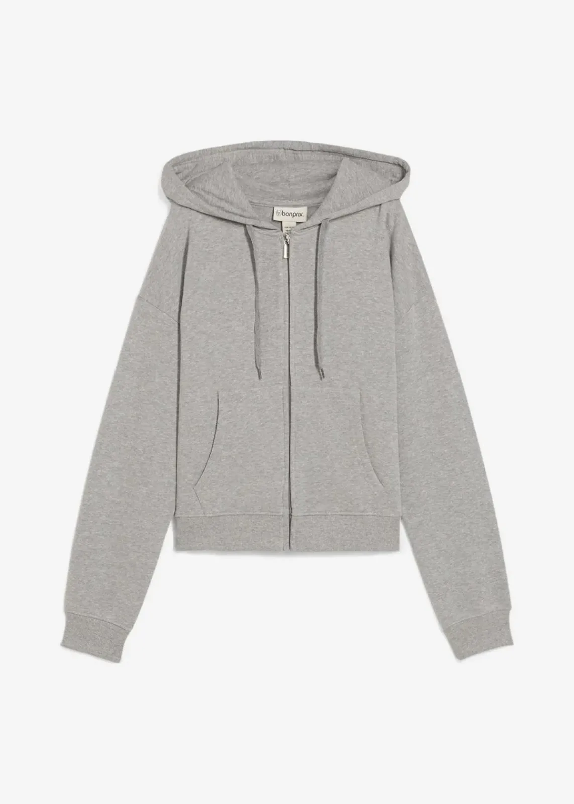 bonprix Nachhaltigere Materialien|Sweat|Oversize Sweatjacke hellgrau meliert meliert