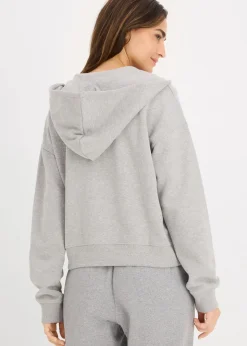 bonprix Nachhaltigere Materialien|Sweat|Oversize Sweatjacke hellgrau meliert meliert