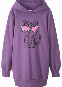 bonprix Mädchen 9-16 Jahre·Kleider & Jumpsuits|Mädchen 2-8 Jahre·Nachhaltigere Materialien|Oversize Sweatkleid aus reiner Bio-Baumwolle ultraviolett