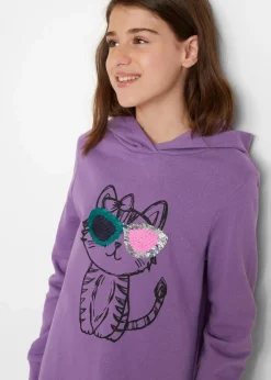 bonprix Mädchen 9-16 Jahre·Kleider & Jumpsuits|Mädchen 2-8 Jahre·Nachhaltigere Materialien|Oversize Sweatkleid aus reiner Bio-Baumwolle ultraviolett