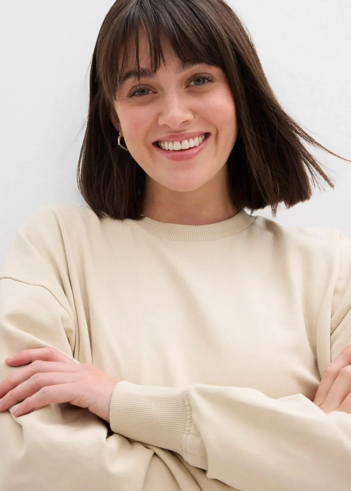 bonprix Sweat|Bekleidung·Blusen & Tuniken|Oversize Sweatshirt hellsand