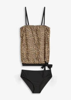 bonprix Nachhaltigere Materialien|Tankinis|Oversize Tankini mit abnehmbaren Trägern (2-tlg.Set) beige leo bedruckt