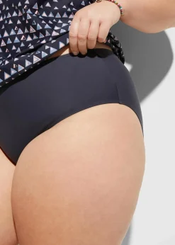 bonprix Nachhaltigere Materialien|Tankinis|Oversize Tankini (2-tlg.Set) anthrazit/lachs graphisch bedruckt