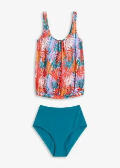 bonprix Nachhaltigere Materialien|Tankinis|Oversize Tankini (2-tlg.Set) petrol/bunt bedruckt