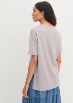 bonprix Shirts & Tops|Nachhaltigere Materialien|Oversize T-Shirt aus reiner Baumwolle schattengrau