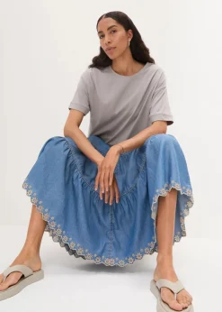 bonprix Shirts & Tops|Nachhaltigere Materialien|Oversize T-Shirt aus reiner Baumwolle schattengrau