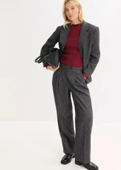 bonprix Bekleidung·Basics|Blazer|Oversize-Blazer aus feinem Viskose-Mix grau meliert meliert