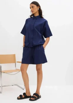 Oversize-Bluse aus reiner Baumwolle|bonprix Clearance