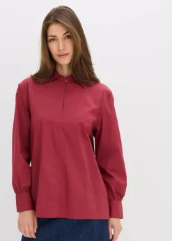 bonprix Blusen & Tuniken|Bekleidung·Jacken & Mäntel|Oversize-Bluse mit Volumenärmel pflaumenrot