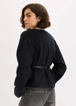 Oversized Blazer mit Gürtel in Wolloptik, ungefüttert|bonprix Online