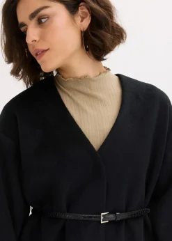 Oversized Blazer mit Gürtel in Wolloptik, ungefüttert|bonprix Online