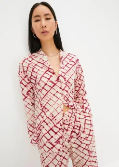 bonprix Bekleidung·Jacken & Mäntel|Blusen & Tuniken|Oversized Bluse violett/natur batik