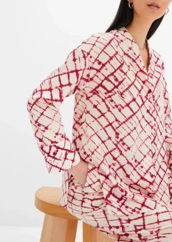 bonprix Bekleidung·Jacken & Mäntel|Blusen & Tuniken|Oversized Bluse violett/natur batik