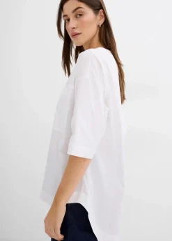 bonprix Bekleidung·Jacken & Mäntel|Blusen & Tuniken|Oversized Blusenshirt weiß