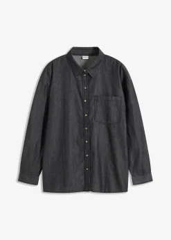 bonprix Bekleidung·Jacken & Mäntel|Nachhaltigere Materialien|Oversized Jeanshemd aus Bio-Baumwolle dunkelgrau denim