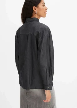bonprix Bekleidung·Jacken & Mäntel|Nachhaltigere Materialien|Oversized Jeanshemd aus Bio-Baumwolle dunkelgrau denim