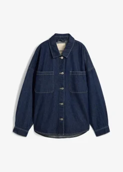 bonprix Bekleidung·Hosen|Nachhaltigere Materialien|Oversized Jeans-Overshirt aus Bio-Baumwolle tiefblau denim ungewaschen