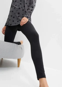 bonprix Wäsche·Nachtwäsche|Nachtwäsche|Oversized Pyjama mit Leggings schiefergrau/schwarz