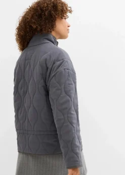 bonprix Jacken & Mäntel|Bekleidung·Hosen|Oversized Steppjacke schiefergrau washed