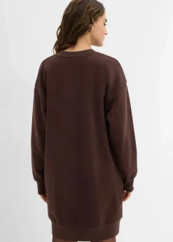 bonprix Kleider|Sweat|Oversized Sweatkleid dunkelbraun