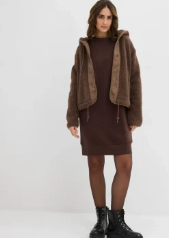 bonprix Kleider|Sweat|Oversized Sweatkleid dunkelbraun