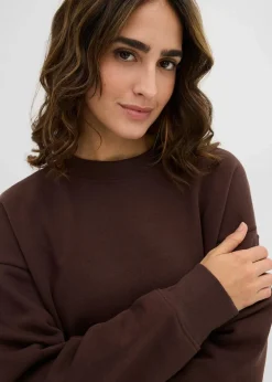 bonprix Kleider|Sweat|Oversized Sweatkleid dunkelbraun