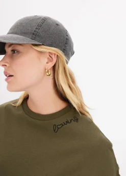 bonprix Kleider|Sweat|Oversized Sweatkleid dunkeloliv