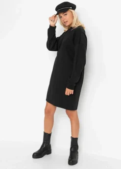 bonprix Bekleidung·Blusen & Tuniken|Bekleidung·Pullover & Strickjacken|Oversized Sweatkleid schwarz