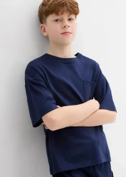 bonprix Jungen 9-16 Jahre·Shirts|Jungen 2-8 Jahre·Nachhaltigere Materialien|Oversized T-Shirt mit Bio Baumwolle dunkelblau