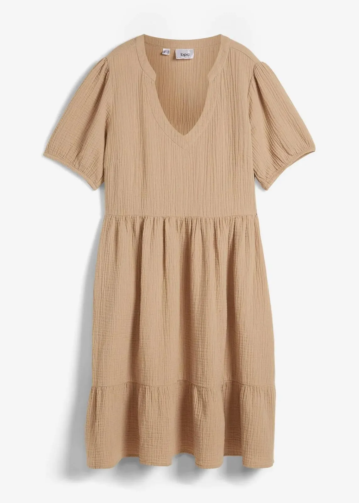 bonprix Bekleidung·Pullover & Strickjacken|Kleider|Oversized-Kleid aus Baumwoll-Musselin hellkhaki