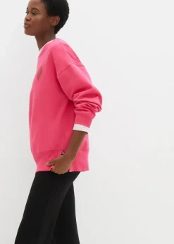 bonprix Sweat|Bekleidung·Blusen & Tuniken|Oversized-Sweatshirt aus Bio-Baumwolle dunkelpink/chillirot bedruckt