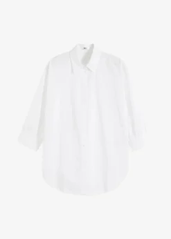 bonprix Bekleidung·Jacken & Mäntel|Blusen & Tuniken|Oversize-Hemd aus Baumwolle mit 3/4 Arm weiß