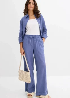 bonprix Blusen & Tuniken|Zweiteiler & Sets|Oversize-Hemd aus luftigem Musselin jeansblau