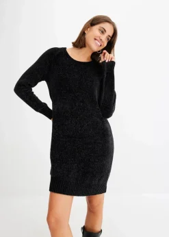 bonprix Bekleidung·Pullover & Strickjacken|Kleider|Oversize-Kleid in Strick schwarz