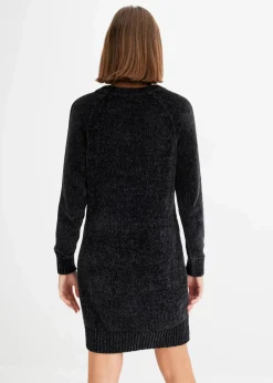 bonprix Bekleidung·Pullover & Strickjacken|Kleider|Oversize-Kleid in Strick schwarz