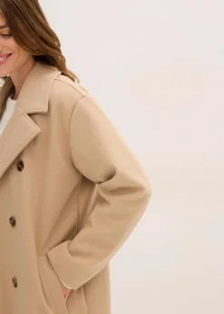 bonprix Bekleidung·Hosen|Jacken & Mäntel|Oversize-Mantel in Wolloptik hellkhaki meliert