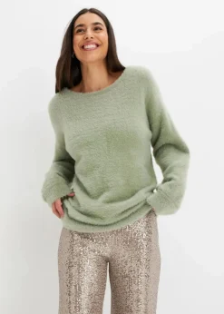 bonprix Bekleidung·Umstandsmode|Strickmode|Oversize-Pullover seegras